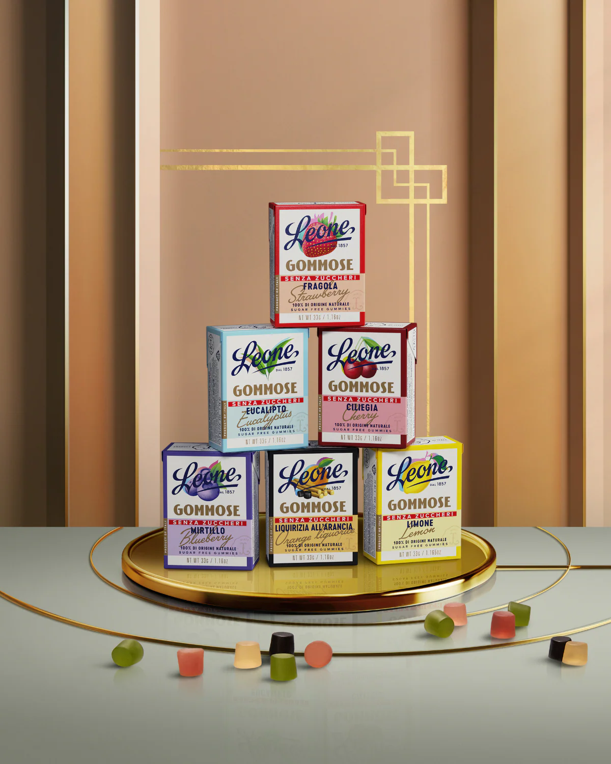 Collezione completa scatolette Gommose Senza Zuccheri 33g
