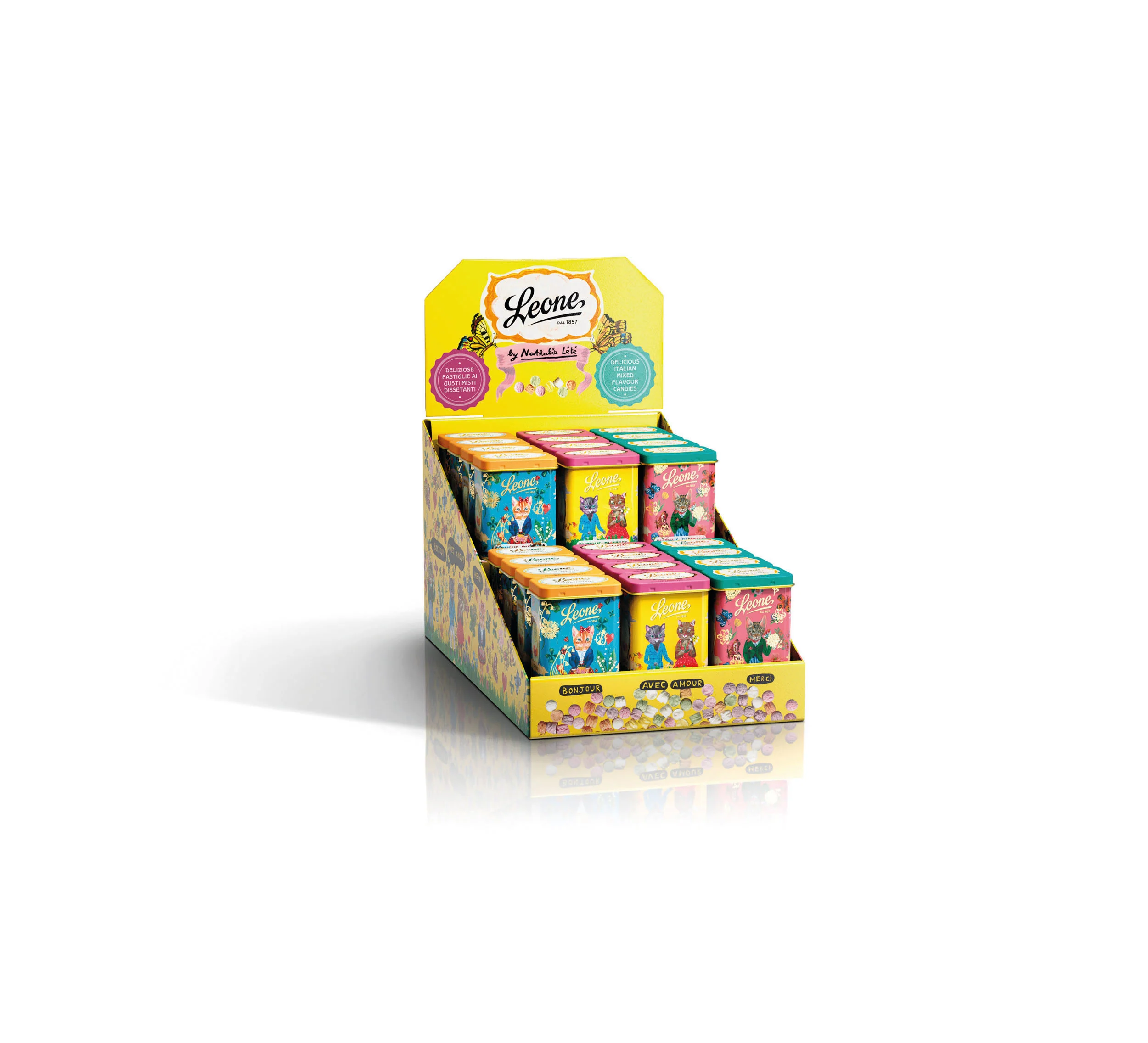 Espositore 24 lattine Pastiglie "Nathalie Lété" 30g