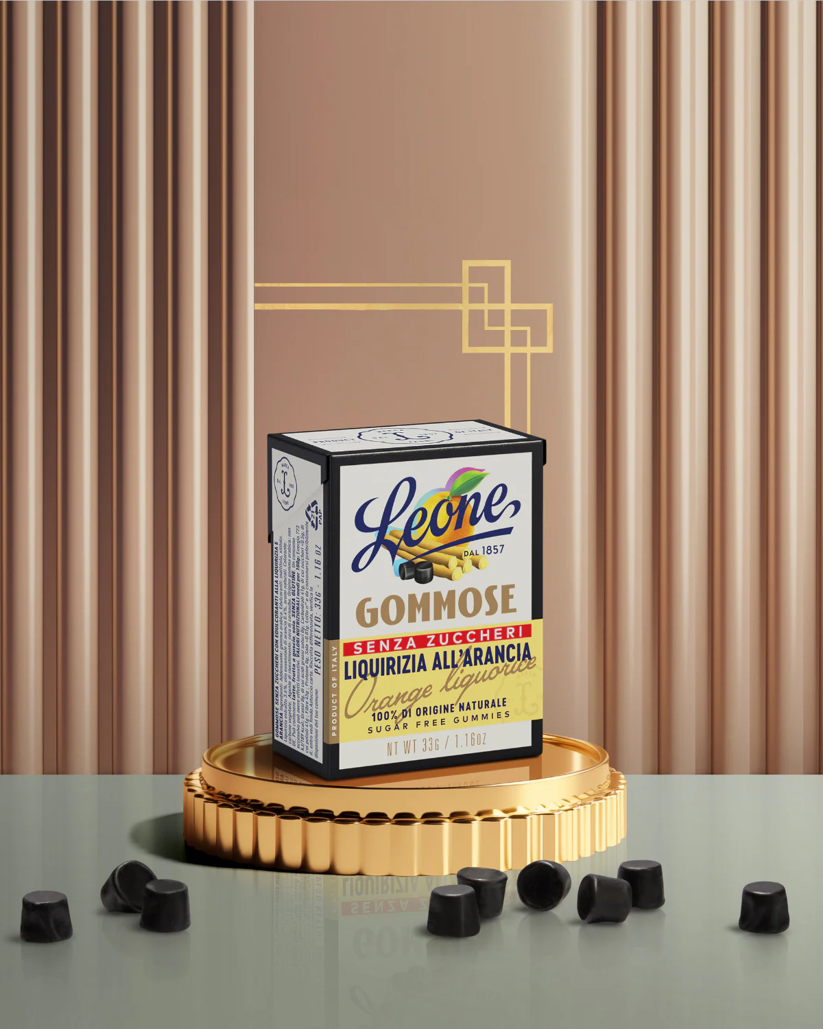 Scatoletta Gommose Liquirizia all'Arancia Senza Zuccheri